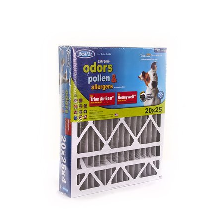 BESTAIR 20 in. W X 25 in. H X 4 in. D 11 MERV Pleated Air Filter PFHW2025-11CR